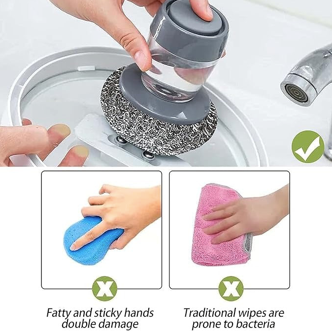 Soap-Dispense Kitchen Scrub Brush